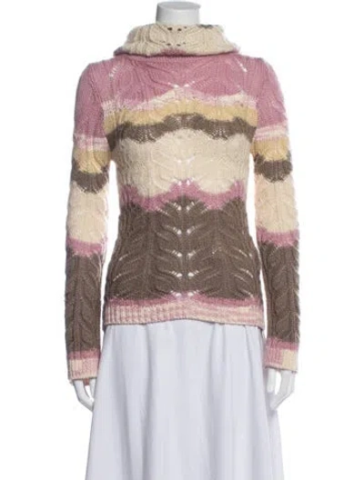 Pre-owned Missoni Patterned Turtleneck Sweater In Multi