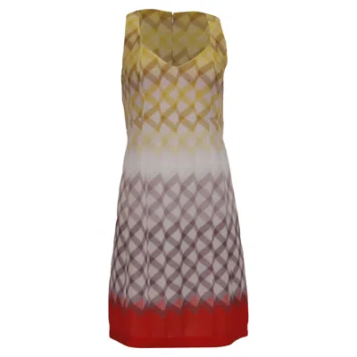 Missoni Patterned V-neck Sleeveless Mini Dress In Multicolor Rayon