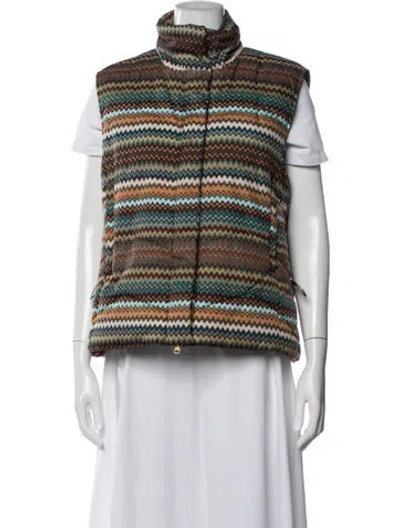 Pre-owned Missoni Patterned Vest In Blue/brown