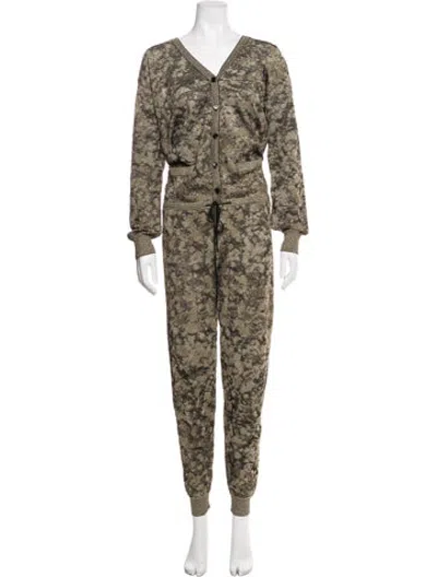 Pre-owned Missoni Patterned V-neck Jumpsuit In Gold