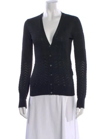 Pre-owned Missoni Patterned V-neck Sweater In Black