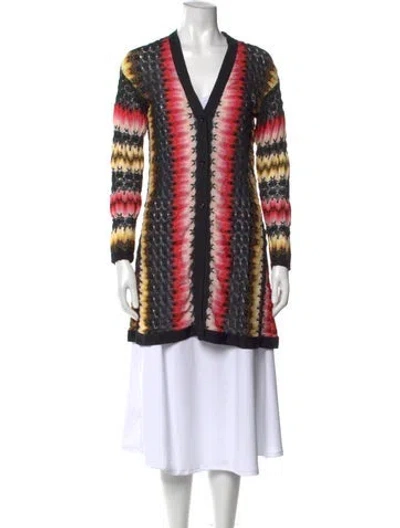 Pre-owned Missoni Patterned V-neck Sweater In Black