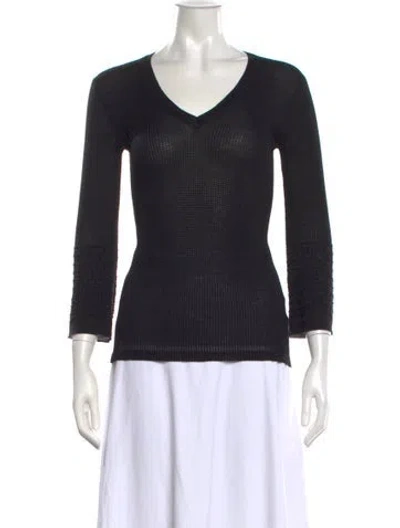 Pre-owned Missoni Patterned V-neck Sweater In Black