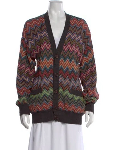 Pre-owned Missoni Patterned V-neck Sweater In Multi