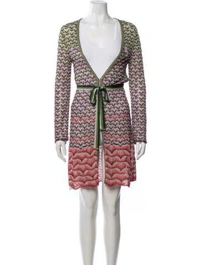 Pre-owned Missoni Patterned V-neck Sweater In Multi
