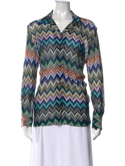 Pre-owned Missoni Patterned V-neck Sweater In Multi