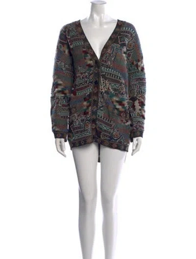 Pre-owned Missoni Patterned V-neck Sweater In Multi