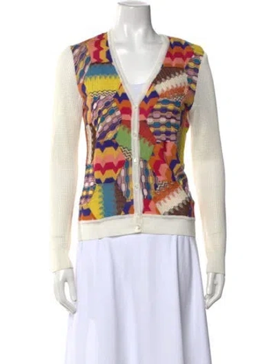 Pre-owned Missoni Patterned V-neck Sweater In Multicolor