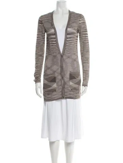 Pre-owned Missoni Patterned V-neck Sweater In Neutral