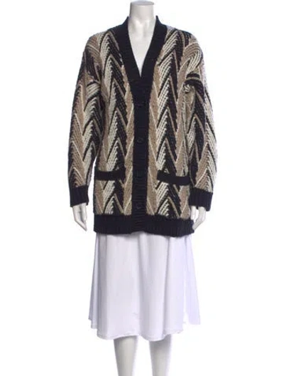 Pre-owned Missoni Patterned V-neck Sweater In Neutral