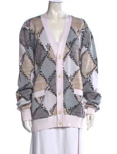 Pre-owned Missoni Patterned V-neck Sweater In White