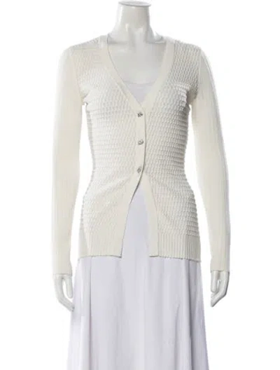 Pre-owned Missoni Patterned V-neck Sweater In White