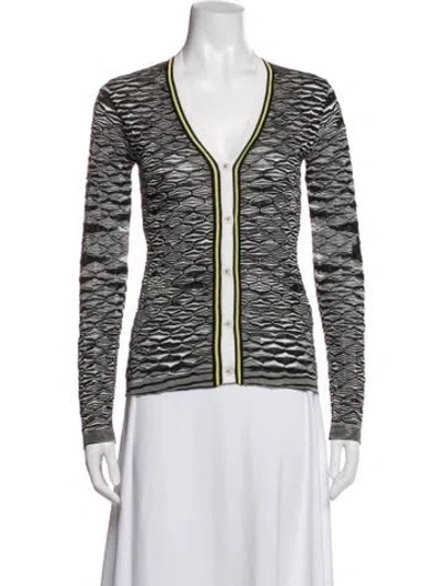 Pre-owned Missoni Patterned V-neck Sweater In White