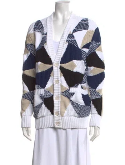 Pre-owned Missoni Patterned V-neck Sweater In White