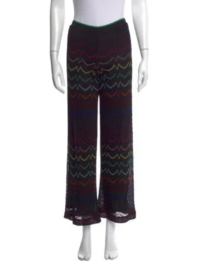 Pre-owned Missoni Patterned Wide Leg Pants In Black