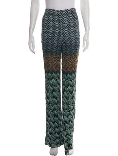Pre-owned Missoni Patterned Wide Leg Pants In Black