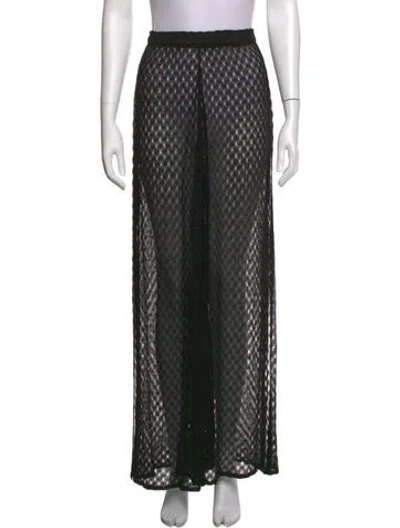 Pre-owned Missoni Patterned Wide Leg Pants In Black