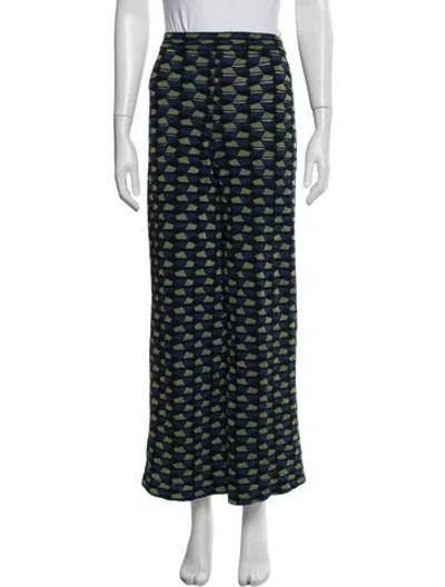 Pre-owned Missoni Patterned Wide Leg Pants In Blue