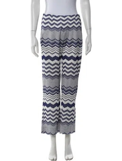 Pre-owned Missoni Patterned Wide Leg Pants In Blue