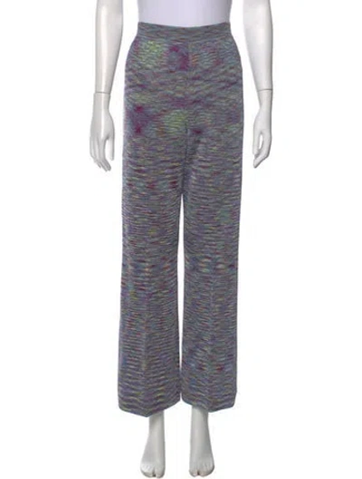 Pre-owned Missoni Patterned Wide Leg Pants In Blue