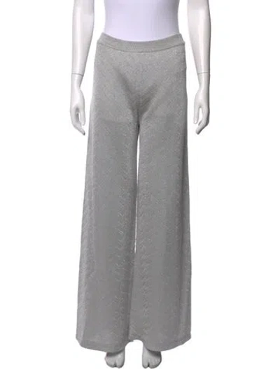 Pre-owned Missoni Patterned Wide Leg Pants In Gray