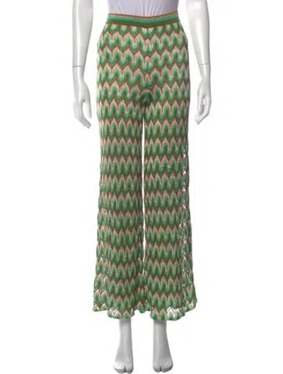 Pre-owned Missoni Patterned Wide Leg Pants In Green