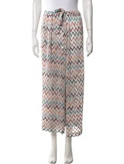 Pre-owned Missoni Patterned Wide Leg Pants In Metallic/neutrals