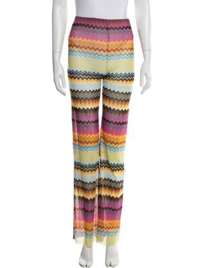 Pre-owned Missoni Patterned Wide Leg Pants In Multi