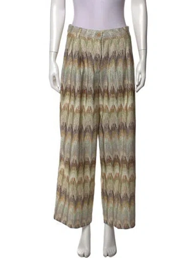Pre-owned Missoni Patterned Wide Leg Pants In Multicolor