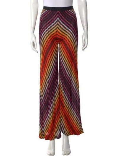 Pre-owned Missoni Patterned Wide Leg Pants In Multicolor