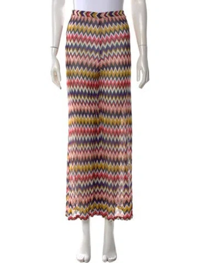 Pre-owned Missoni Patterned Wide Leg Pants In Purple
