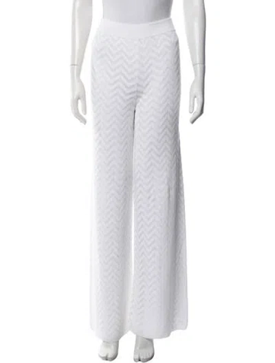 Pre-owned Missoni Patterned Wide Leg Pants W/ Tags In White