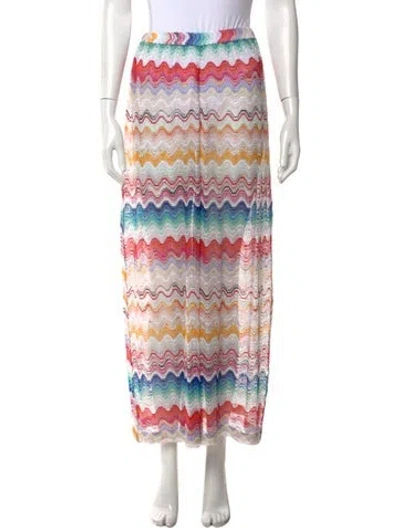 Pre-owned Missoni Patterned Wide Leg Pants In White
