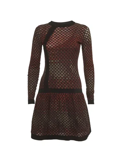 Pre-owned Missoni Patterned-knit Mini Dress In Black