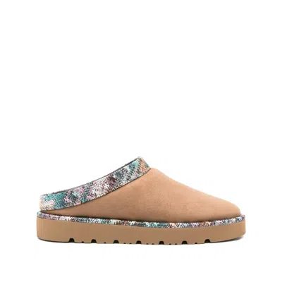 MISSONI PATTERNED-TRIM SLIPPERS