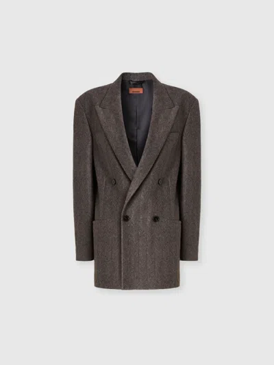 Missoni Peak-lapel Blazer In Brown