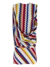 Missoni Zigzag Pattern Peplos Minidress With Draped Front In Multi