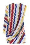 Missoni Peplum Top With Vibrant Zigzag Pattern In Multi