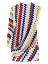 Missoni Peplum Top With Vibrant Zigzag Pattern In Multi