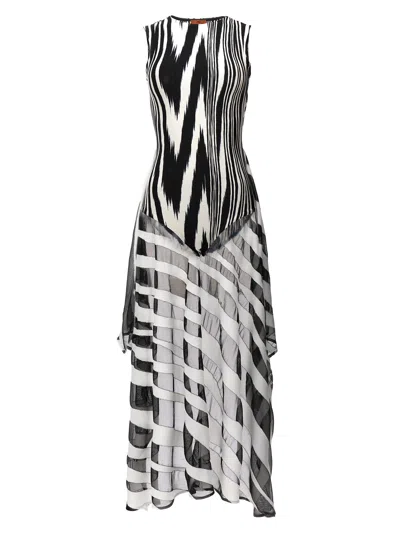 Missoni Phantom Print Viscose Bodysuit In Black