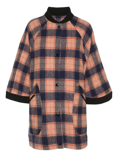 Pre-owned Missoni Checked-pattern Coat In Pink