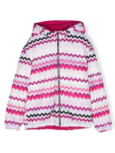 MISSONI PINK AND FUCHSIA REVERSIBLE JACKET WITH CHEVRON PATTERN