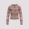 Missoni Pink And Rust Buttoned Viscose Cardigan In Multi