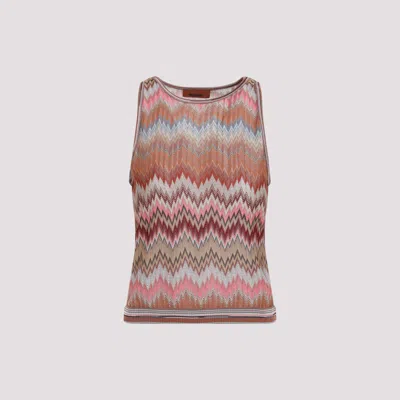 Missoni Pink And Rust Viscose Top In Multi