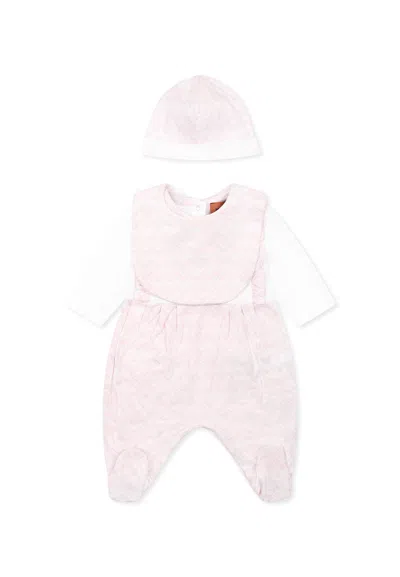 Missoni Pink Babygrow Set For Baby Girl With Logo