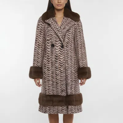 Pre-owned Missoni Pink Knit Double Breasted Long Coat S