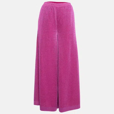 Pre-owned Missoni Pink Lurex Knit Palazzo Pants M