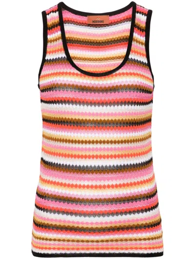 Missoni Geripptes Stricktop Mit Streifen In Pink