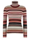 Missoni Striped Turtleneck Sweater Sweaters And Cardigans Pink In Multi