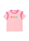 Missoni Pink T-shirt For Baby Girl With Logo In Pink
